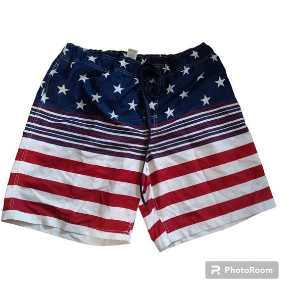 Faded Glory Patriot American Flag Swim Trunks Sz 40-42 - Picture 2 of 4